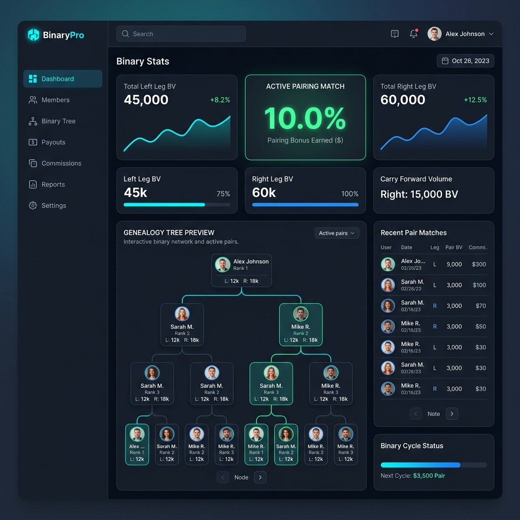 ApexChain MLM Software Dashboard Mockup