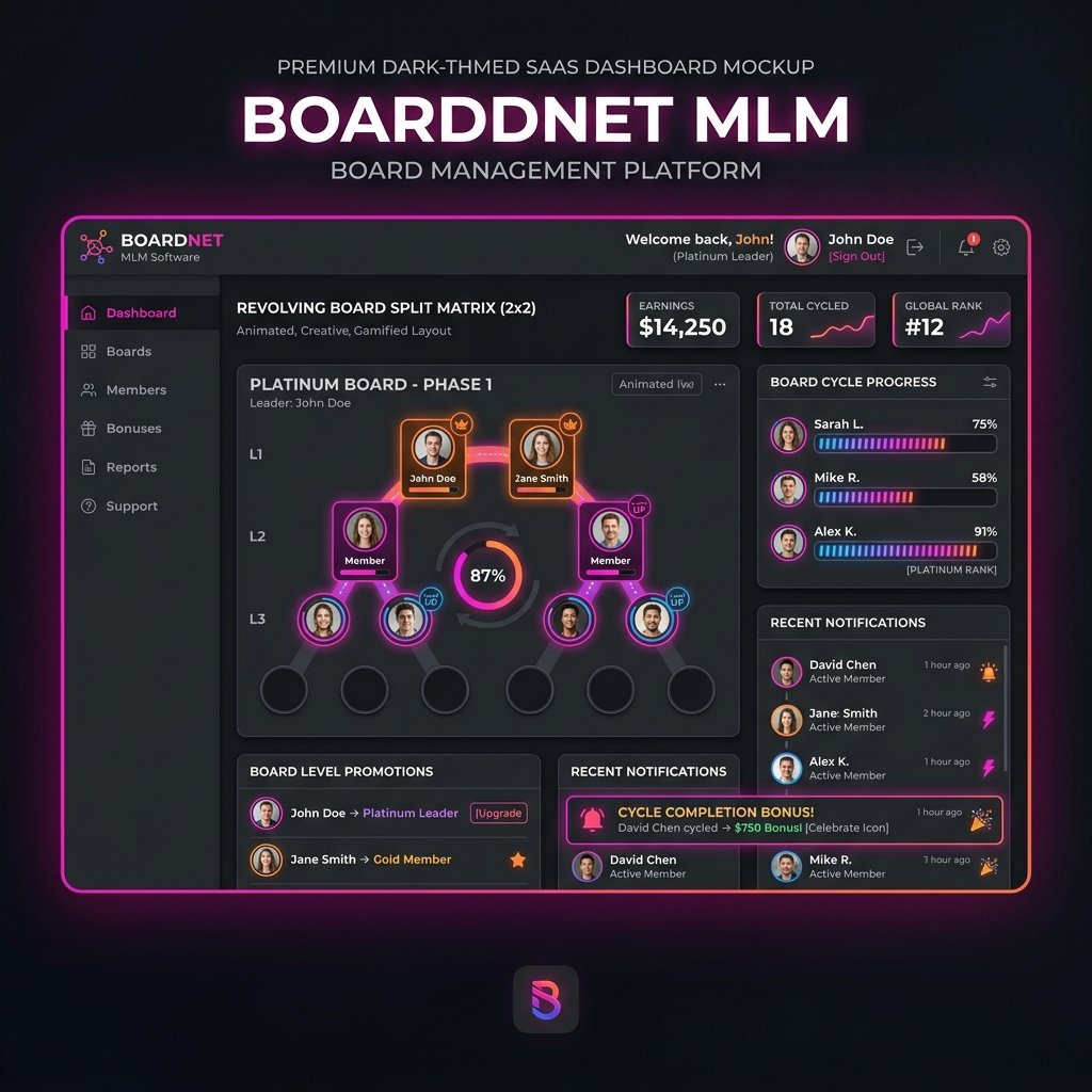 ApexChain MLM Software Dashboard Mockup