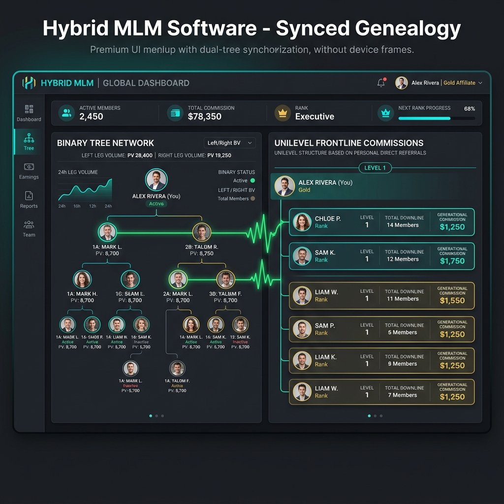 ApexChain MLM Software Dashboard Mockup