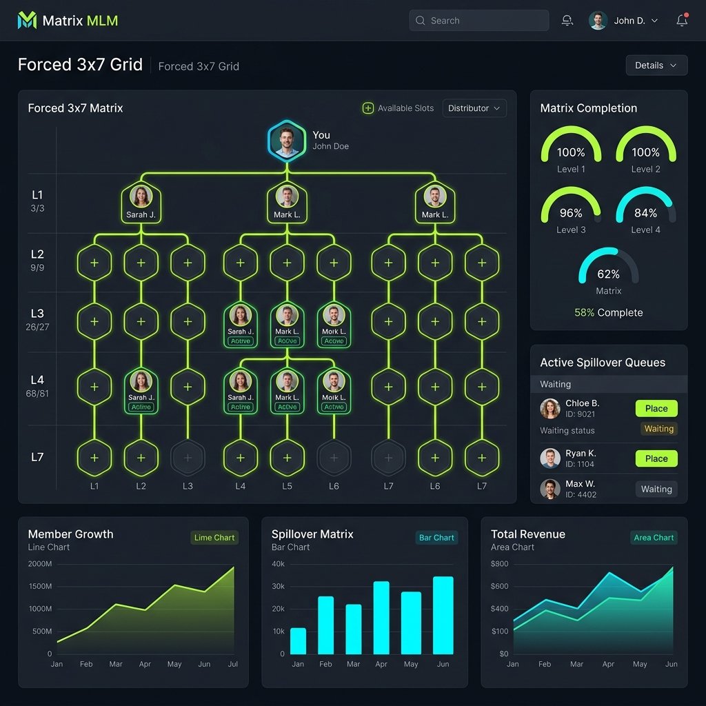 ApexChain MLM Software Dashboard Mockup