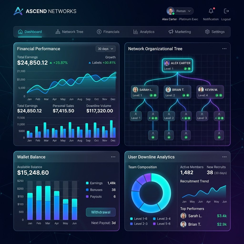 ApexChain MLM Software Dashboard Mockup
