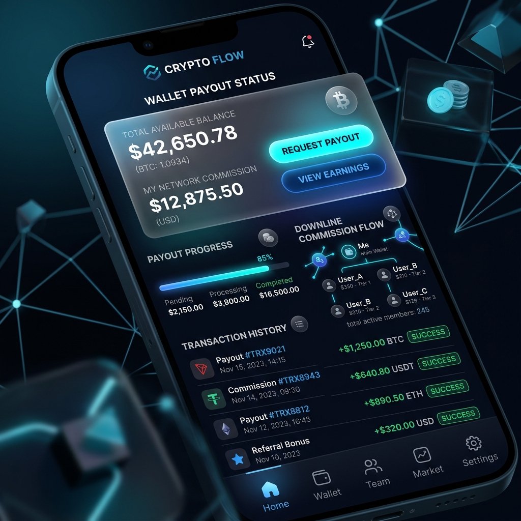 ApexChain MLM Wallet Payout Mockup