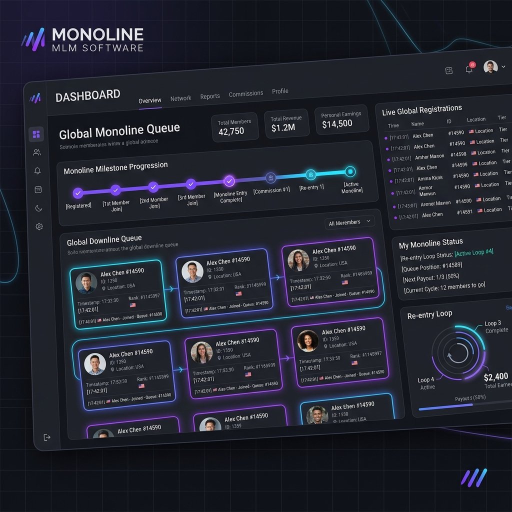 ApexChain MLM Software Dashboard Mockup