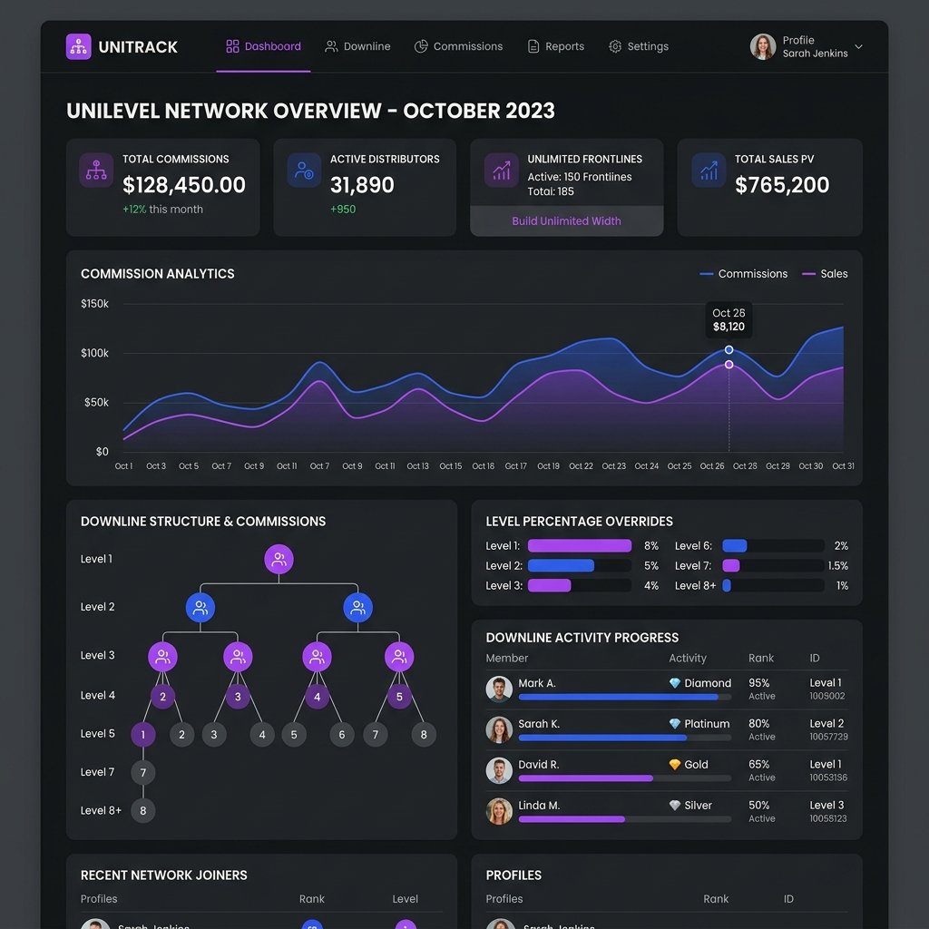 ApexChain MLM Software Dashboard Mockup